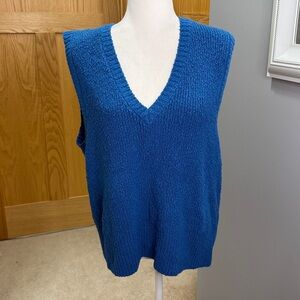 Free People Blue V-Neck Sweater